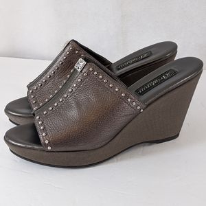 Brighton wedge silver pewter heel 8